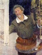 Ilya Yefimovich Repin Self-portrait at work USA oil painting artist